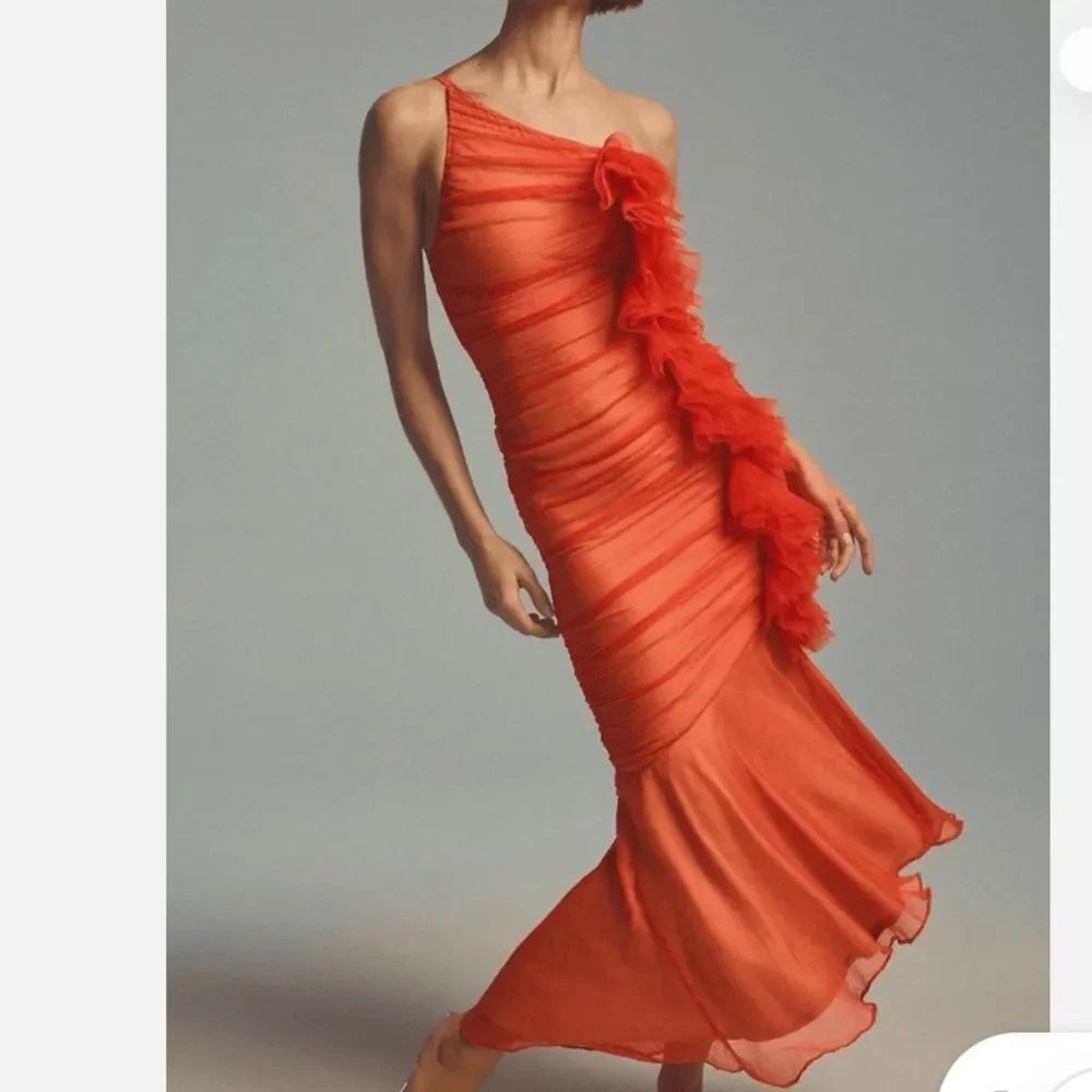 ANTHROPOLOGIE Vineet Bahl Ruched One-Shoulder Size Small